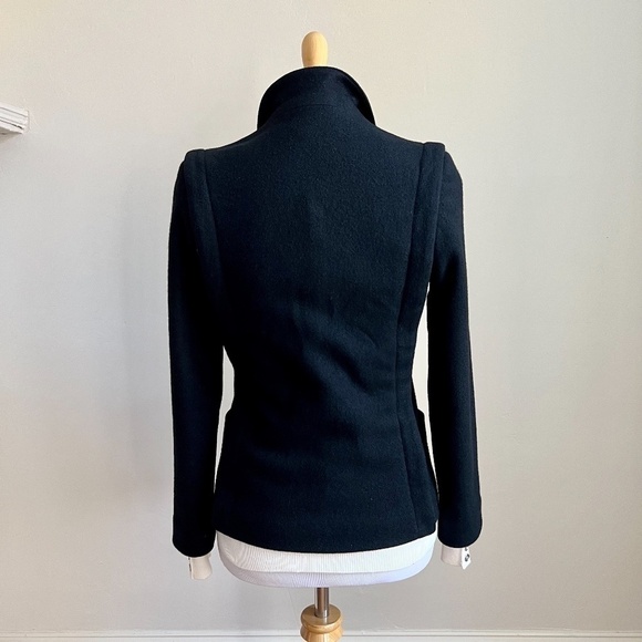Vintage Perla Women's Black Wool Double Breasted Power Blazer Suit Jacket 7 - Picture 8 of 11